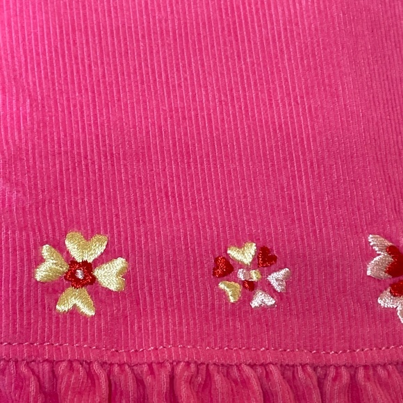 Hanna Andersson Pink Corduroy Girl size 5 Dress Embroidery Flowers Short Sleeve - Picture 5 of 10